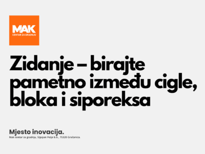 Zidanje – birajte pametno između cigle, bloka i siporeksa | MAK Centar za gradnju Gračanica